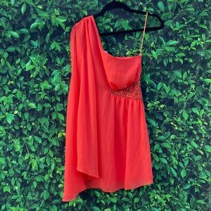 Free people, one shoulder dress, coral pink